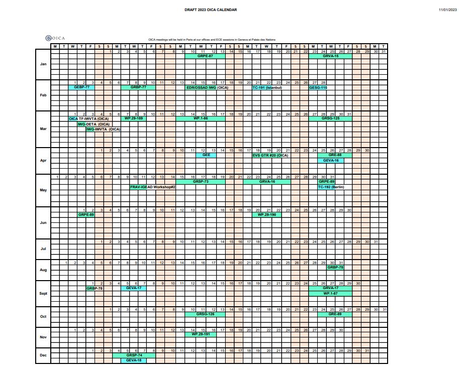 Calendar 2023 | www.oica.net